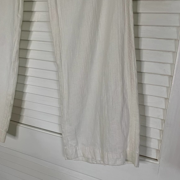 Pilcro Linen Wide Leg Pant White Size 4 - Picture 4 of 11